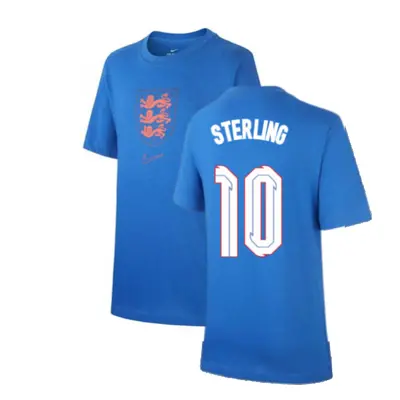 (MB) England Nike Evergreen Crest Tee (Blue) - Kids (Sterling 10)