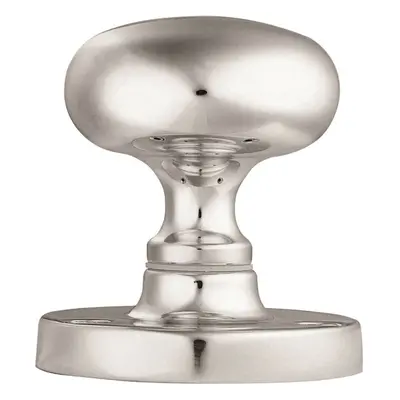 PAIR Mushroom Mortice Door Knob 59mm Dia Concealed Rose Polished Chrome