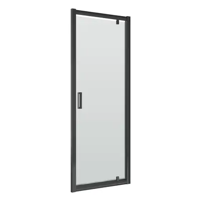 6mm Toughened Safety Glass Reversible Pivot Shower Door - 760mm - Black