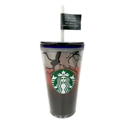 Starbucks Halloween Glow in the Dark Trees Tumbler with Stickers oz