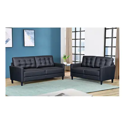 (Black) Empress Plus Leather Sofa Set