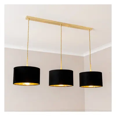 ValueLights Gold Drop Diner Bar Ceiling Pendant Black & Gold Shades