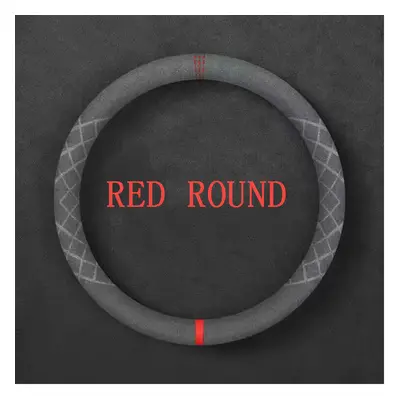 (red round) Suede Leather Steering Wheel Cover Four Seasons General Motors Leather