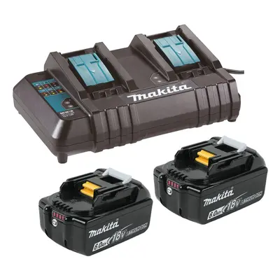 Makita BL1860 18v x LXT 6.0ah Lithium-Ion Batteries + DC18SH Dual Port Charger