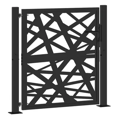 (steel/black, x cm/light design) vidaXL Garden Gate 105x180 cm Weathering Steel Flame Design fen