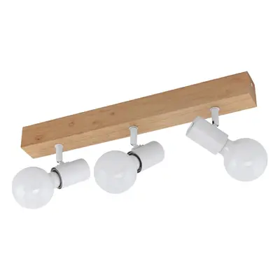 3 Spot Wall Flush Ceiling Light Colour Brown White Shade Bulb E27 3x60W