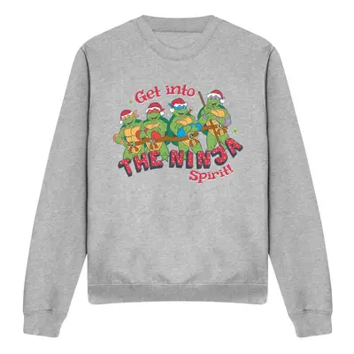 (L, Sport Heather) Teenage Mutant Ninja Turtles Unisex Adult The Ninja Christmas Spirit Sweatshi