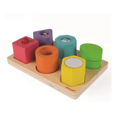 Janod I Wood Shapes and Sounds 6-Block Puzzle