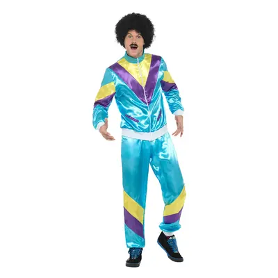 Smiffys mens 80s Height of Fashion Shell Suit Adult Sized Costume Blu