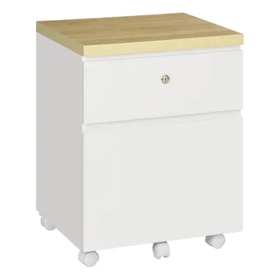 Vinsetto Mobile Filing Cabinet Lockable File Cabinet Legal Size W/ Drawers White