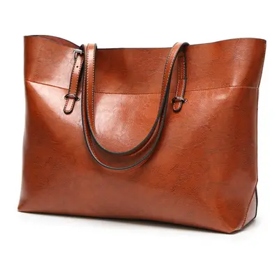 (brown) Elegant Leather Tote Bag Versatile Shoulder & Handbag for Women