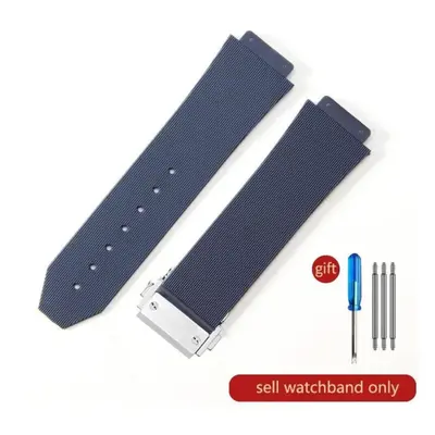 (J02-Blue-Steel-Z2 26x19mm) For Hublot Yubo High Quality Silicone Waterproof Watch Strap Classic