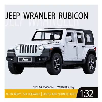 (32 Rubicon WHITE) 1:32 Jeeps Wrangler Rubicon Alloy Car Model Diecast Metal Off-road Vehicle Hi