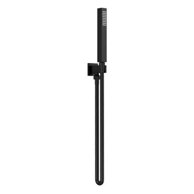 Square Outlet Elbow, Parking Bracket & Shower Handset - Matt Black