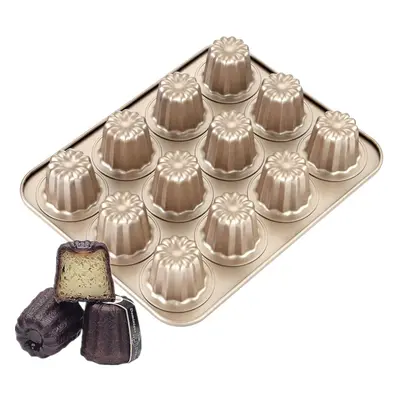 The Love 12-Cavity Nonstick Canele Mold Baking Cake Pan for Bread Muff