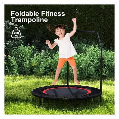 (Black&Red) Foldable Fitness Trampoline Rebounder Exercise