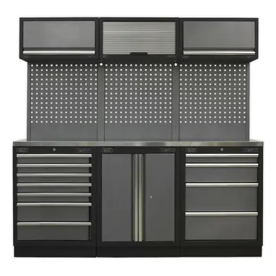 Garage Storage System Unit - x x 2000mm - 38mm Stainless Steel Worktop