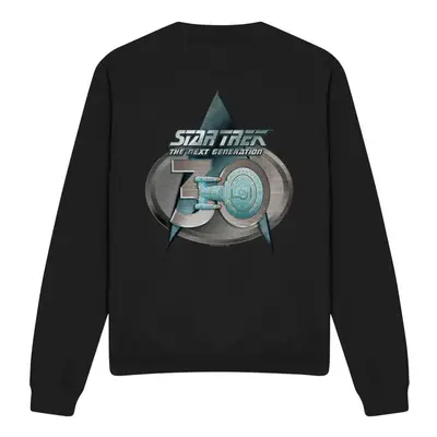 (S, Black) Star Trek Unisex Adult The Next Generation Logo Sweatshirt