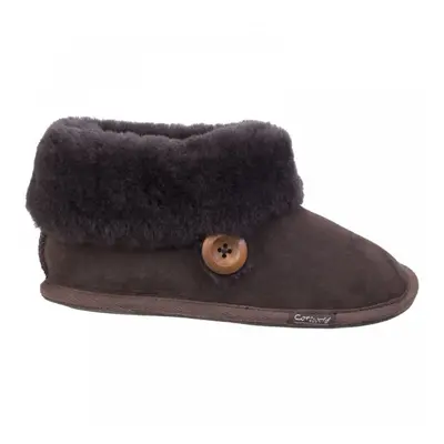 (4 (Adults'), Chocolate) Wotton Chocolate Womens Sheepskin Bootie Slippers