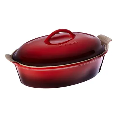 Le Creuset Stoneware Heritage Covered Oval Casserole qt Cerise