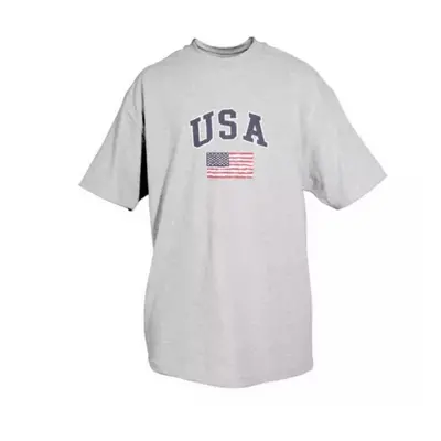 USA With Flag T-Shirt Heather Grey 2XL