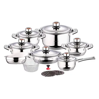 Swiss Inox 18-Piece Stainless Steel cookware Set Includes Induction c