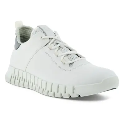 (11.5 (46EU) UK, White) ECCO Mens Gruuv Leather Leisure Elastic Laces Trainers Sneakers Shoes