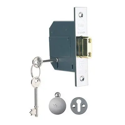 Yale Locks PM562 Hi-Security BS Lever Mortice Deadlock 68mm 2.5in Polish Chrome