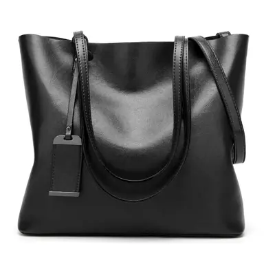 (black) Elegant Women Leather Handbag Versatile Tote Shoulder And Crossbody Bag