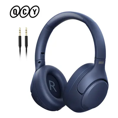 (H3-Blue) QCY H3 ANC Wireless Headphones Bluetooth 5.4 Hi-Res Audio Over Ear Headset