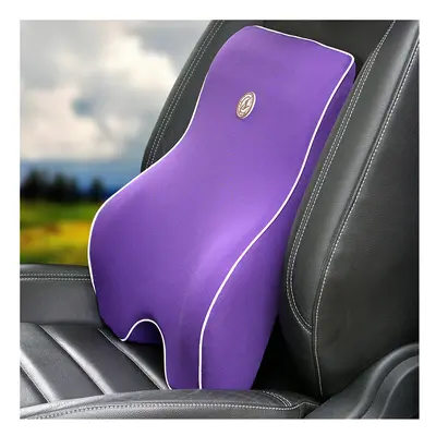 (purple back PC) Neck Pillow Car Headrest Pillow Seat Support Chair Waist Cushion Orthopedic