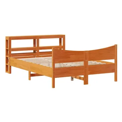 (wax brown, x cm) vidaXL Bed Frame with Headboard Bed Base White 100x200 cm Solid Wood Pine