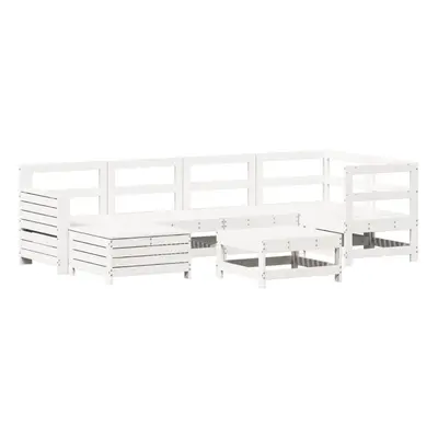 (white) vidaXL Garden Sofa Set Piece Outdoor Sofa Corner Sofa White Solid Wood Pine