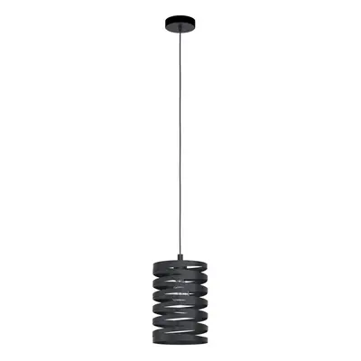 Pendant Ceiling Light Colour Black Shade Slim Black Spirals Bulb E27 1x40W