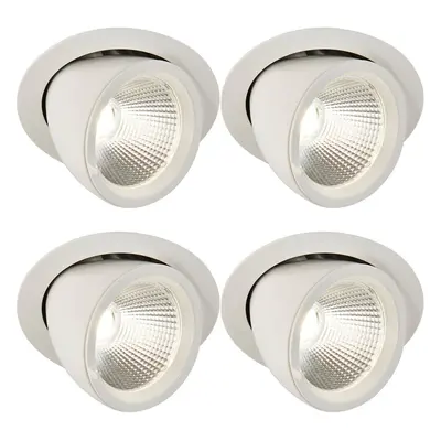 4 PACK Fully Adjustable Ceiling Downlight - 36W Cool White LED - Matt White