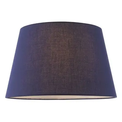 14" Round Tapered Lamp Shade Navy Blue Cotton Fabric Modern Simple Light Cover