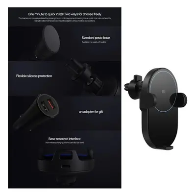 (black, 30W) Xiaomi Wireless Car Charger 20w/30w Max Electric Auto Pinch Qi Quick Charging Mi Wi