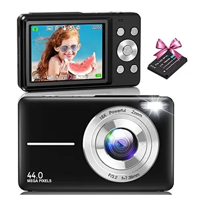 Digital Camera,Amdeurdi FHD 1080P 44MP Compact Camera,Vlogging Camera with 16X Digital Zoom for 