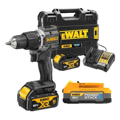 Dewalt DCD100P2T Black 18v XR Brushless Compact Combi Hammer Drill + POWERSTACK