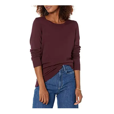 Amazon Essentials Women's Long-Sleeve Lightweight Crewneck Jumper (Available in Plus Size), Burg