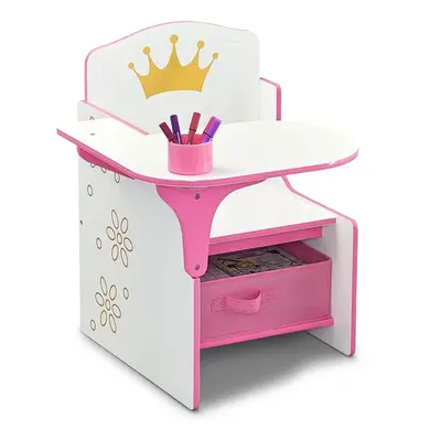 Delta Children Princess Crown Chair Desk with Storage Bin - Ideal for Arts & Crafts Snack Time H