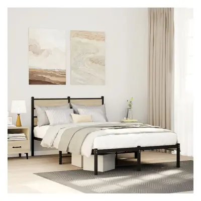 vidaXL Metal Bed Frame without Mattress Sonoma Oak 120x190 cm Small Double