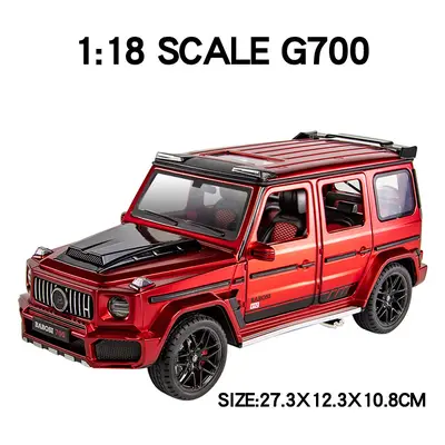 (Red) Large 1:18 Benz G700 SUV Off-road Alloy Metal Model Car Diecast Vehicle Toy Model Sound & 