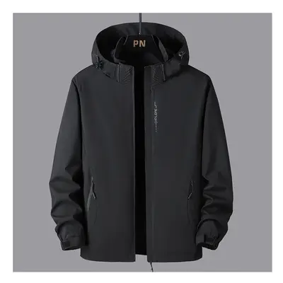 (black, (76kg-84kg)) New Hiking Jackets Mens Waterproof Clothes Reflective Windbreaker Hunting C