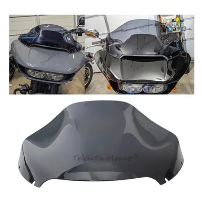 (Smoke) 13" Motorcycle Cycle Wave Windshield Fairing Windscreen Cover For Harley