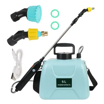 (5L Electric Blue) Electric Sprayer Automatic 5L Garden Plant Mister USB Rechargeable Irrigation