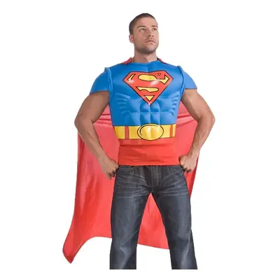 Superman Muscle Chest Top with Cape Red/Blue X-Large Costume