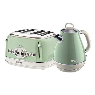 Ariete Breakfast Pack Ariete ARPK20 Retro Style Jug Kettle and Slice Toaster Set, Vintage Design