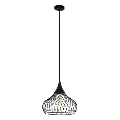 Hanging Ceiling Pendant Light Black Steel Wire x 60W E27 Hallway Feature