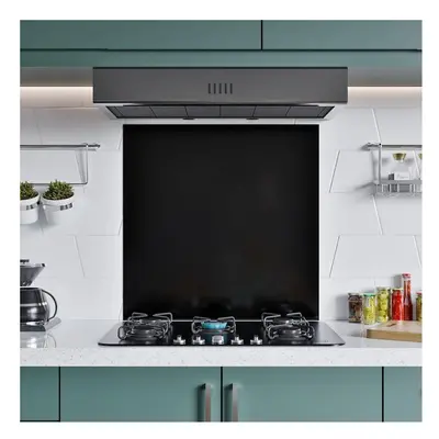 (600x700 mm, Black Brush) BELOFAY 1mm Thick Stainless Steel Splashback for Kitchen, Brushed Fini